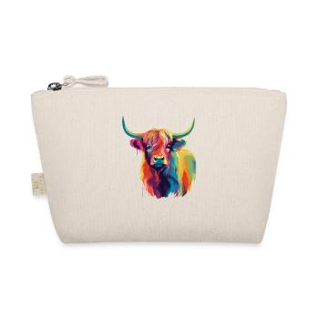 Colorful Pop Art Highland Cow - Organic Pouch - nature - Front