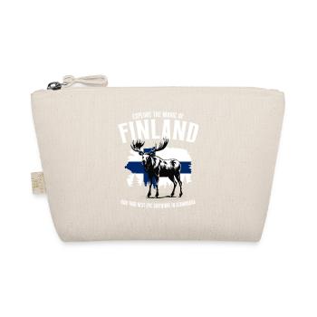 Finland Adventure: Moose and Finnish Flag - Organic Pouch - nature - Front