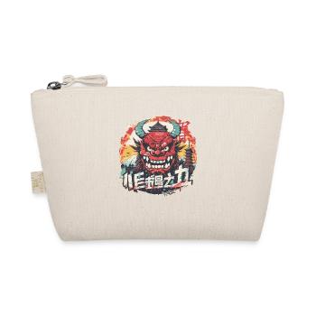 City, Temple and Silly Japanese Oni Mask - Organic Pouch - nature - Front