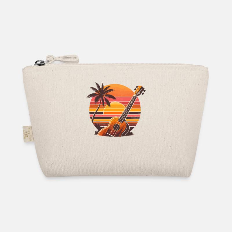 Rétro plage coucher de soleil Ukulélé Uke Player Instrument Trousse biologique