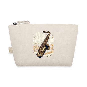 Saxophone Marching Band Saxophonist Musician Sax - Organic Pouch - nature - Front