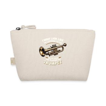 Trumpet Music Marching Band Trumpeter Jazz - Organic Pouch - nature - Front