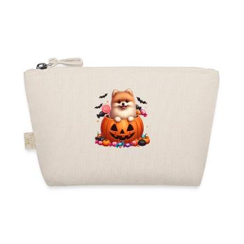 Pomeranian im Halloweenkürbis - Bio-Täschchen - Natur - Vorne