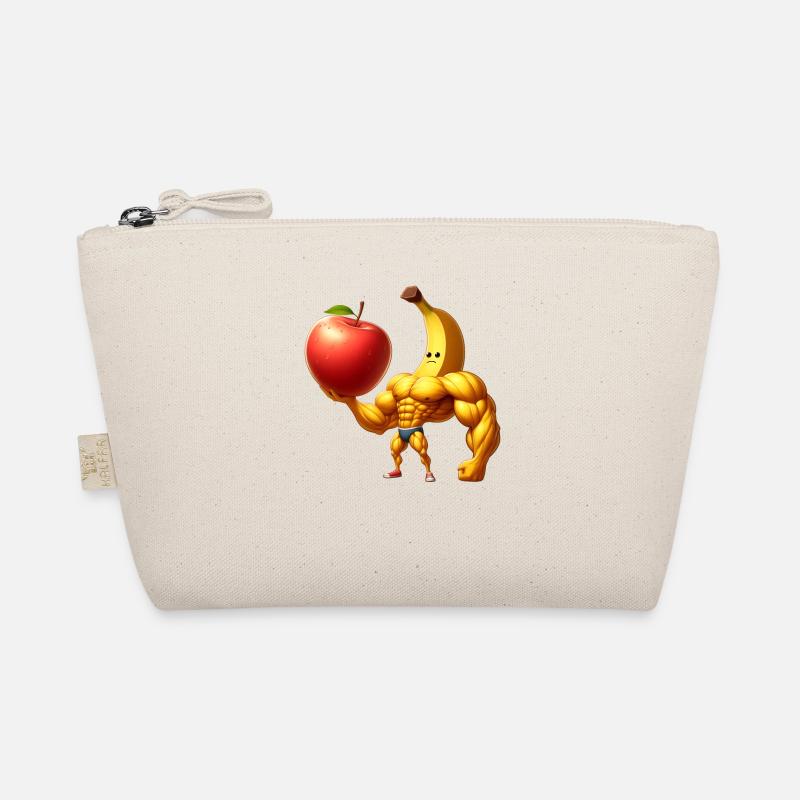 Muscular banana lifting huge apple Organic Pouch