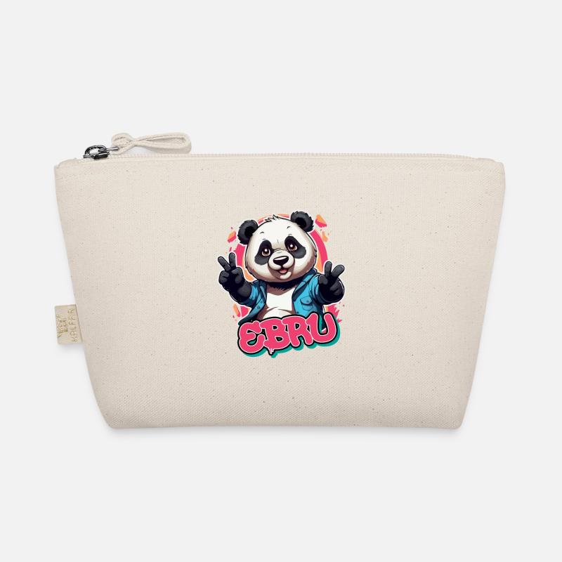 EBRU - Schöner Mädchen Name mit coolem Panda Bio-Täschchen