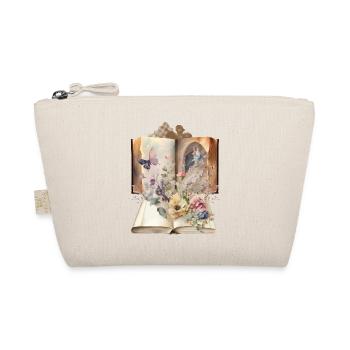 Vintage Book Books Nostalgic Flowers - Organic Pouch - nature - Front