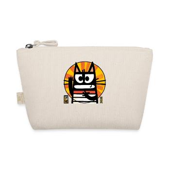 Oh How Sad, Funny Abstract Cartoon Cat - Organic Pouch - nature - Front