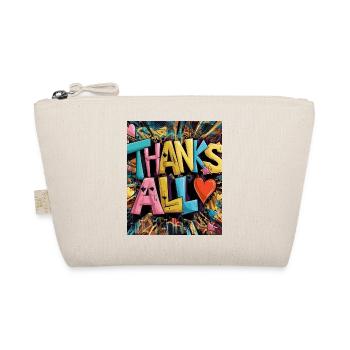 Graffiti-Stil Dankeschön-Herz-Design - Bio-Täschchen - Natur - Vorne