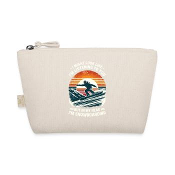 Retro Snowboarding Winter Snow Snowboard - Bio-Täschchen - Natur - Vorne