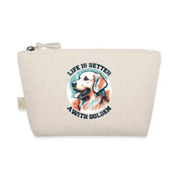 Life Is Better With A Golden Retriever Dog vintage - Organic Pouch - nature - Front