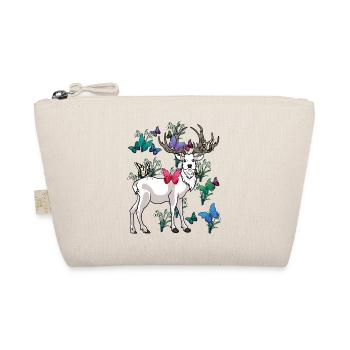 Hirsch Frühling Schmetterlinge Blumen Natur - Bio-Täschchen - Natur - Vorne