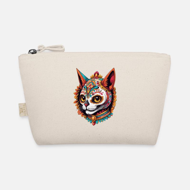 Cat Mexico Sugar Skull Dia De Muertos Design Organic Pouch