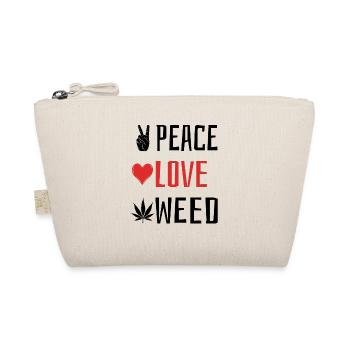 Peace Love Weed - Herz - Bio-Täschchen - Natur - Vorne