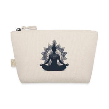 Serenes Yoga Pose Silhouette with Mandala - Organic Pouch - nature - Front