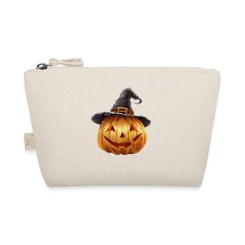 Spooky pumpkin with witch hat - Organic Pouch - nature - Front