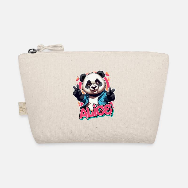 ALICE - Beautiful girl name with cool panda Organic Pouch