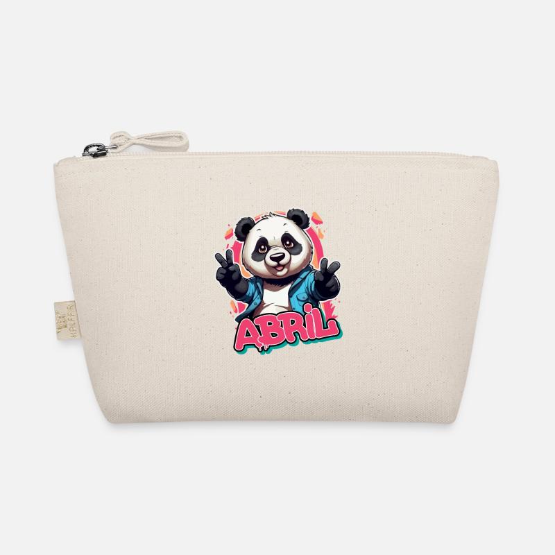 ABRIL - Beau nom de fille avec un panda cool Trousse biologique