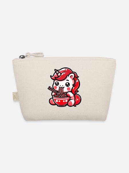 Japanese Kawaii Unicorn Ramen Asian Cuisine - Organic Pouch - nature - Front