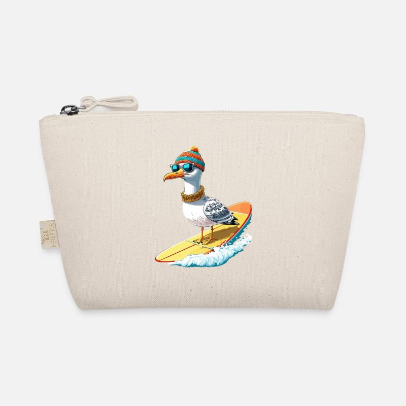 Hambourg Mouette Surf Surfeur Côte Vague Mer Drôle Trousse biologique
