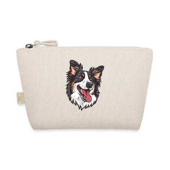 Border Collie | Cartoon Artwork - Bio-Täschchen - Natur - Vorne