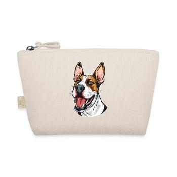 Bullterrier | Cartoon Artwork - Bio-Täschchen - Natur - Vorne