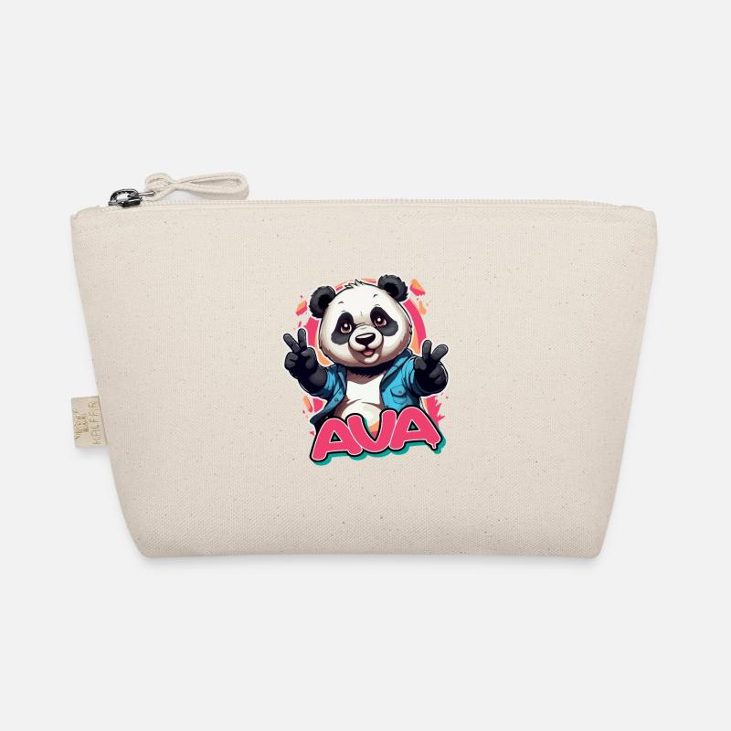 AVA - Schöner Mädchen Name mit coolem Panda Bio-Täschchen