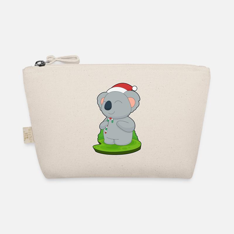 Koala Christmas Candy Cane Organic Pouch