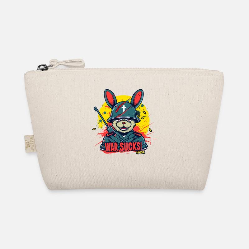 Bunny Rabbit Soldier, War is Crap Organic Pouch