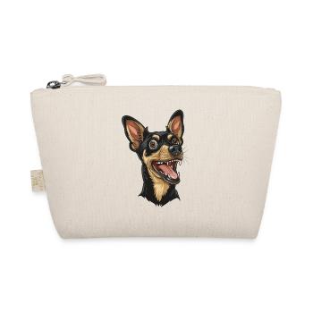English Toy Terrier | Cartoon Artwork - Bio-Täschchen - Natur - Vorne