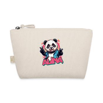 ALINA - Beau nom de fille avec panda cool - Trousse biologique - nature - Devant