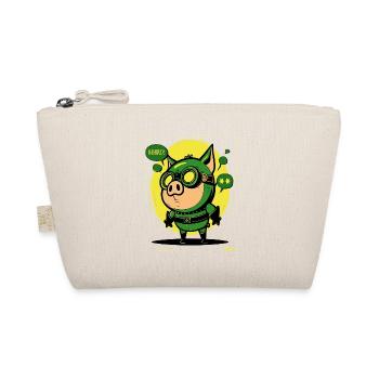 The Little Green & Yellow Anti-Hero Pig - Organic Pouch - nature - Front