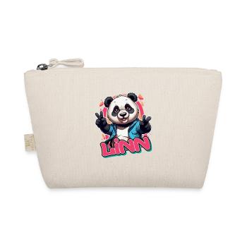 LINN - Schöner Mädchen Name mit coolem Panda - Bio-Täschchen - Natur - Vorne