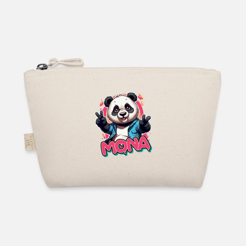 MONA - Schöner Mädchen Name mit coolem Panda Bio-Täschchen