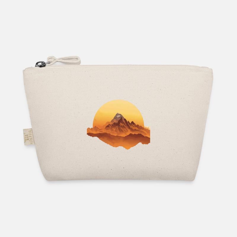 Coucher de soleil montagnes forme circulaire Trousse biologique