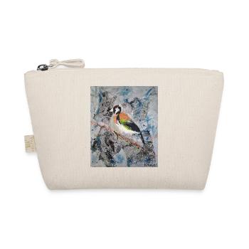 Acrylic painting with Stiglitz on tree branch - Organic Pouch - nature - Front