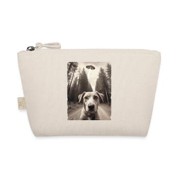 Dogs Selfie with Alien Spaceship Design - Organic Pouch - nature - Front