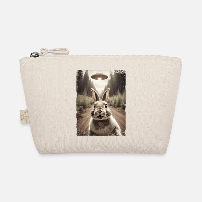 Funny Bunny Selfie Alien Spaceship Organic Pouch