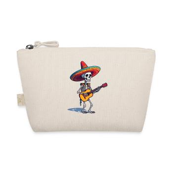 Mexican mariachi skeleton guitarist - Organic Pouch - nature - Front