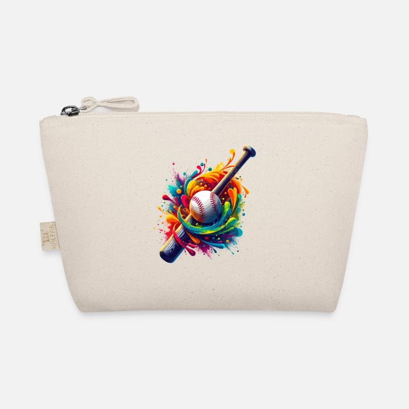 Splash Art Baseball Bat Player Baseballer Softball Organic Pouch