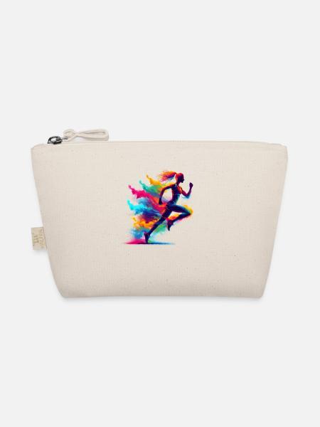 Splash Art Running Marathon Fitness Runner Run - Organic Pouch - nature - Front