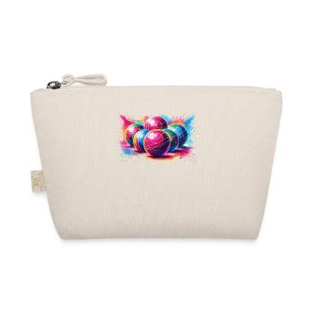 Colorful Bocce Ball Player Pentanque Boules - Organic Pouch - nature - Front