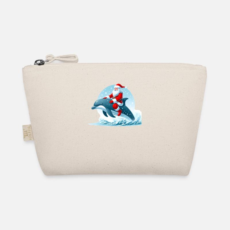 Delfin Weihnachtsmann Bio-Täschchen