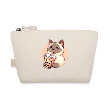 Chat siamois ayant du thé à bulles - Trousse biologique - nature - Devant