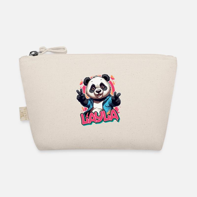 LAYLA - Beautiful Girl Name with Cool Panda Organic Pouch
