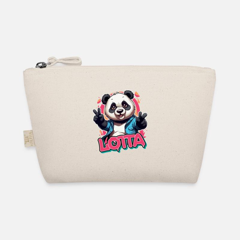 LOTTA - Schöner Mädchen Name mit coolem Panda Bio-Täschchen