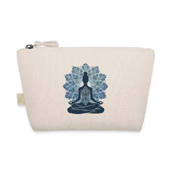 Le silence du yoga : une silhouette en pose avec M - Trousse biologique - nature - Devant