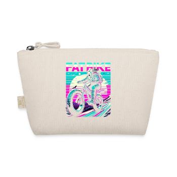 Retrowave Skeleton Biker Fatbike Retro Sunset - Organic Pouch - nature - Front