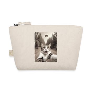 Funny Cat Selfie Alien Spaceship - Organic Pouch - nature - Front
