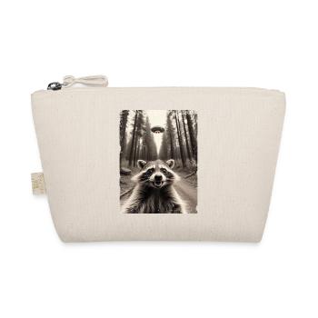 Funny Raccoon Selfie Alien Spaceship - Organic Pouch - nature - Front