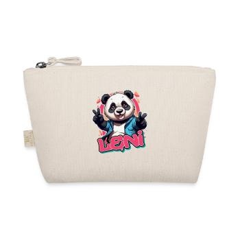 LENI - Beau nom de fille avec Cool Panda - Trousse biologique - nature - Devant